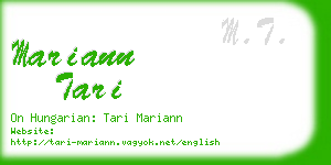 mariann tari business card